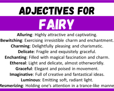 20+ Best Words to Describe Fairy, Adjectives for Fairy