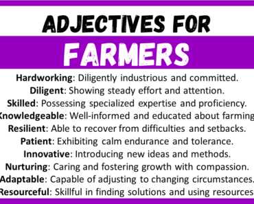 20+ Best Words to Describe Farmers, Adjectives for Farmers