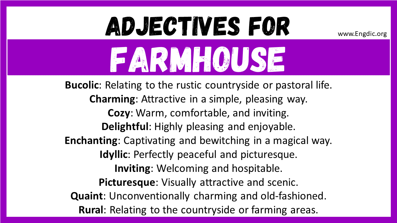 Adjectives for Farmhouse