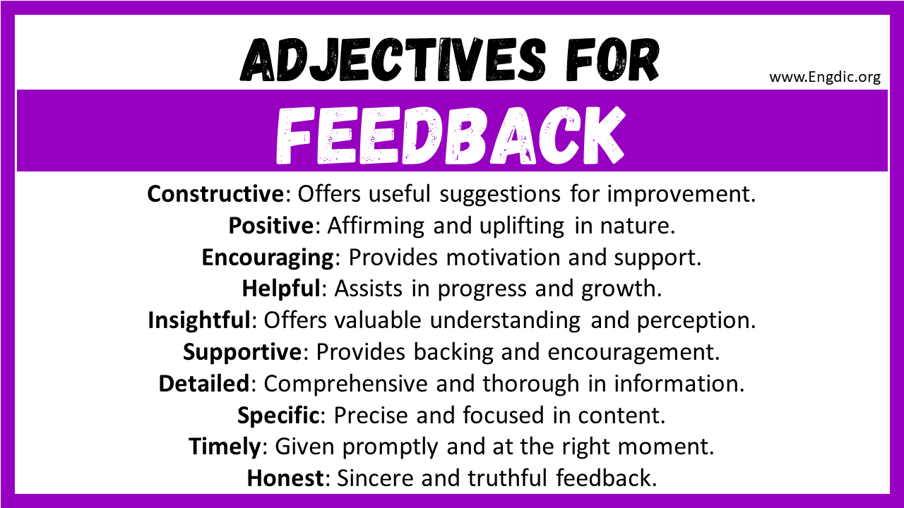 Adjectives for Feedback