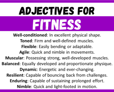 20+ Best Words to Describe Fitness, Adjectives for Fitness