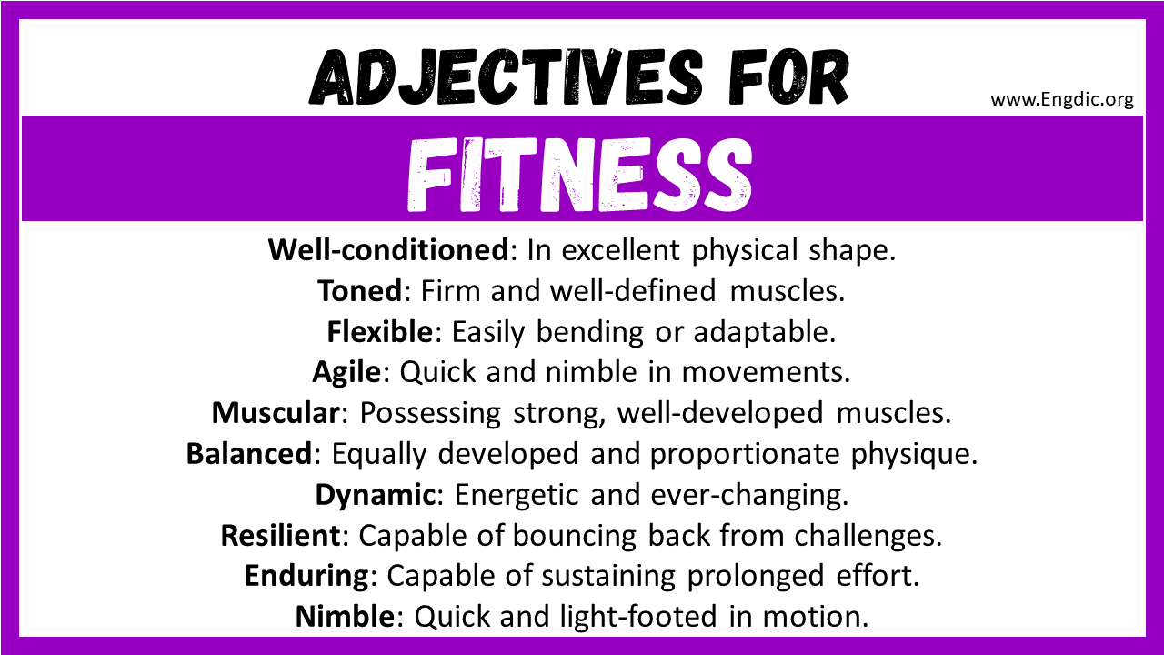 Adjectives for Fitness