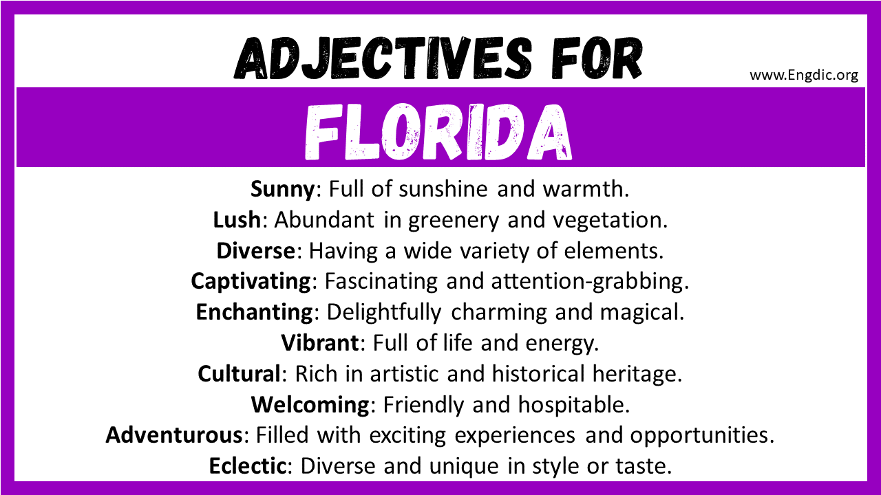 Adjectives for Florida
