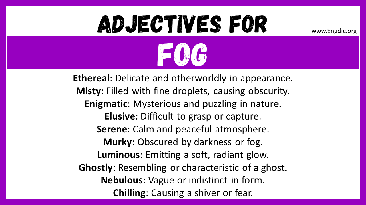 Adjectives for Fog