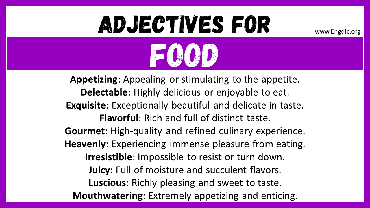 Adjectives for Food