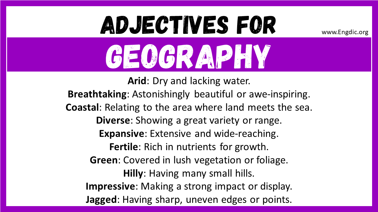 Adjectives for Geography