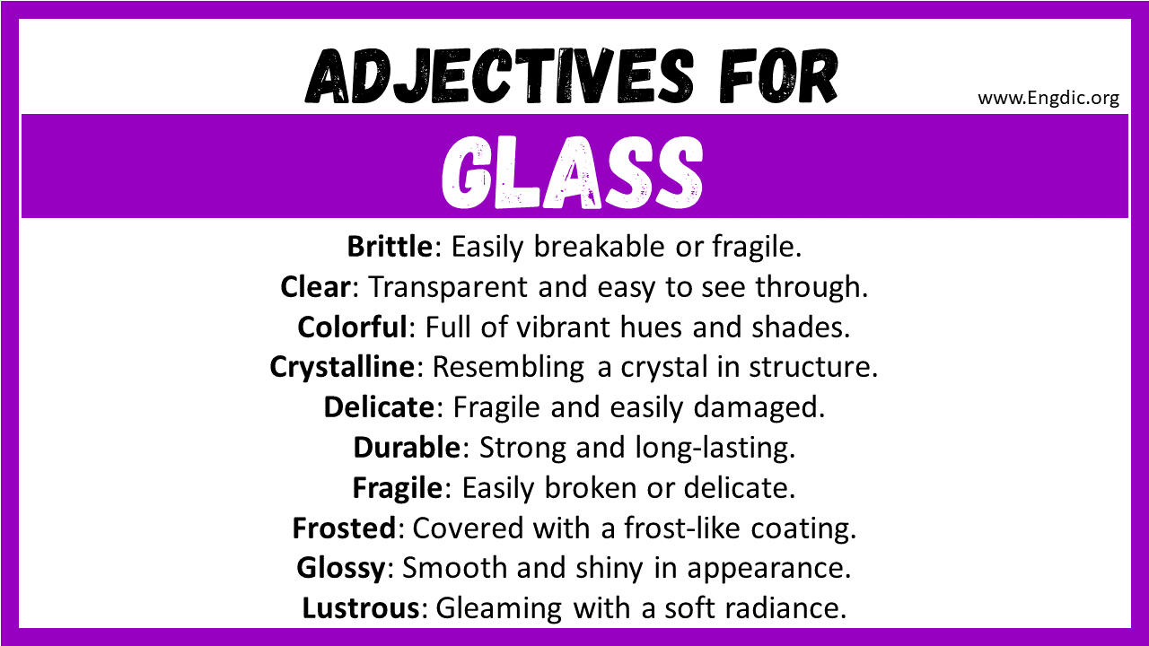 Adjectives for Glass