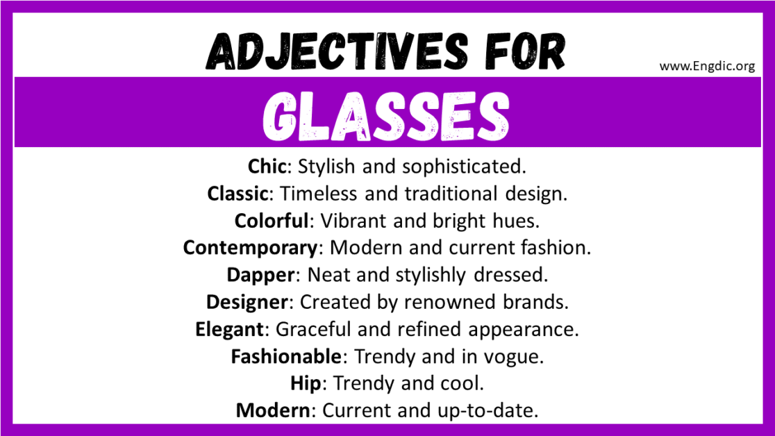 how to describe glasses in creative writing