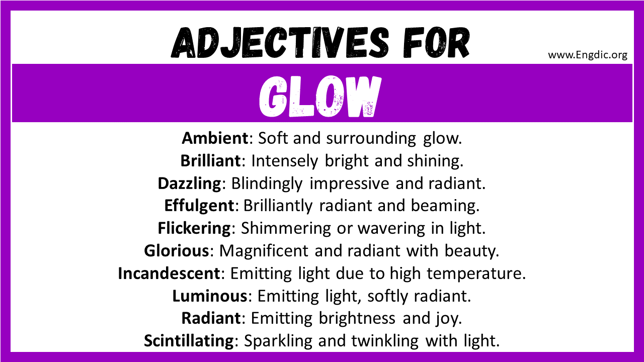 Adjectives for Glow