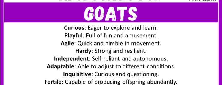 20+ Best Words to Describe Goats, Adjectives for Goats