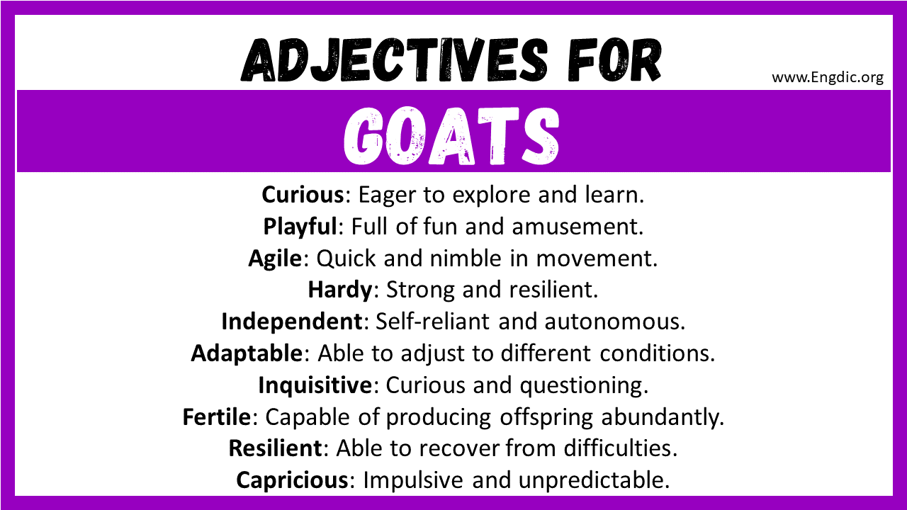 Adjectives for Goats