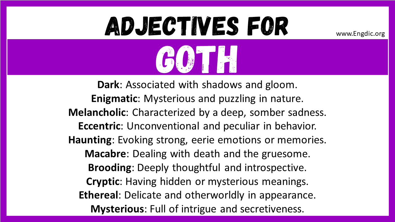 Adjectives for Goth