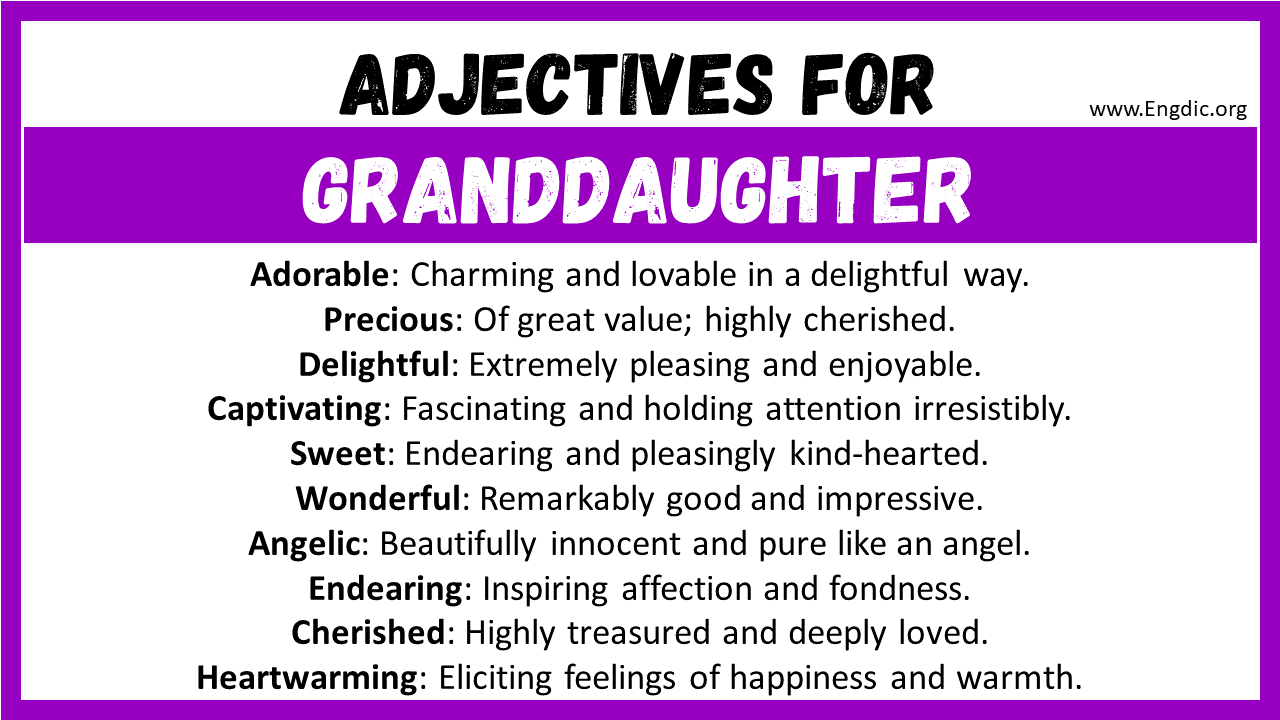 Adjectives for Granddaughter