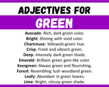 20+ Best Words to Describe Green, Adjectives for Green
