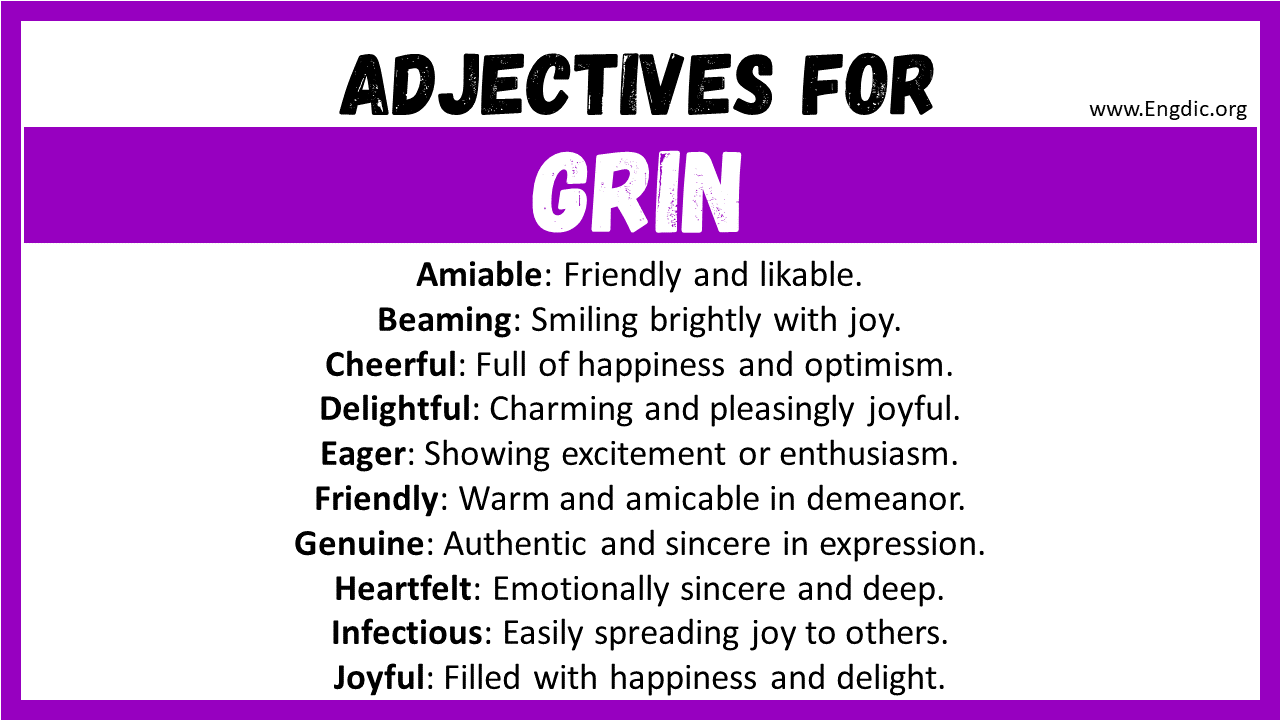 Adjectives for Grin