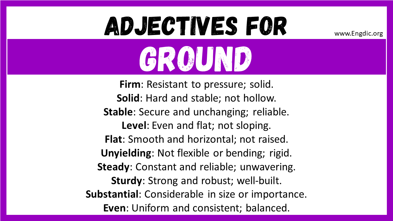 Adjectives for Ground