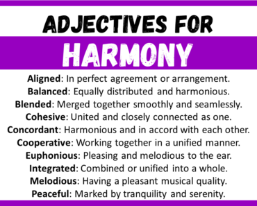20+ Best Words to Describe Harmony, Adjectives for Harmony