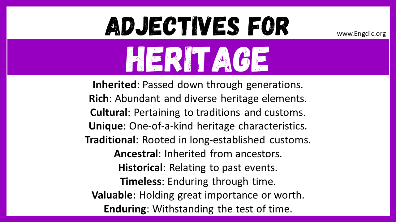 Adjectives for Heritage