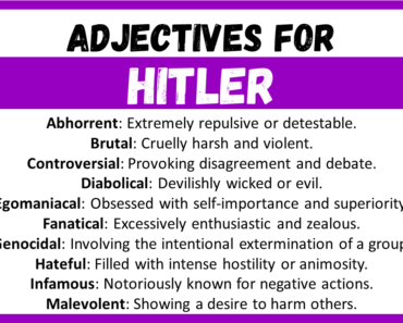 20+ Best Words to Describe Hitler, Adjectives for Hitler
