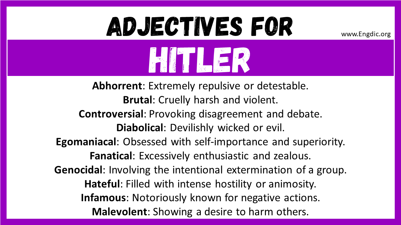 Adjectives for Hitler