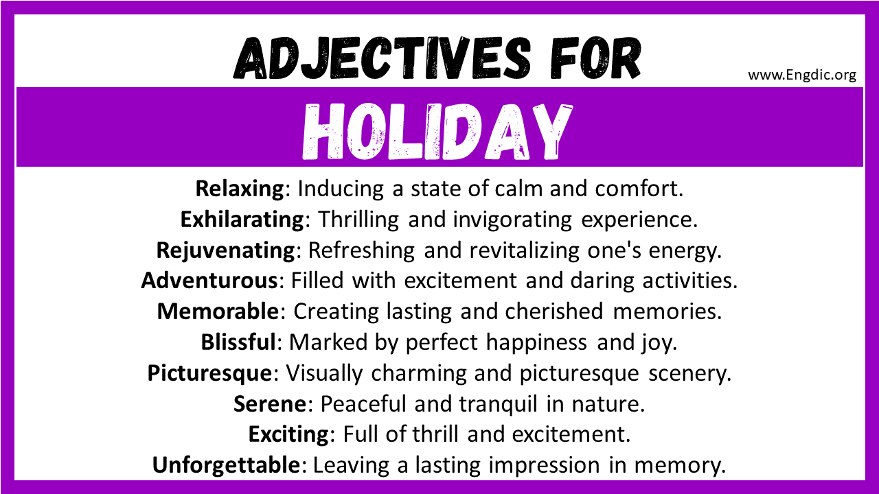 Adjectives for Holiday