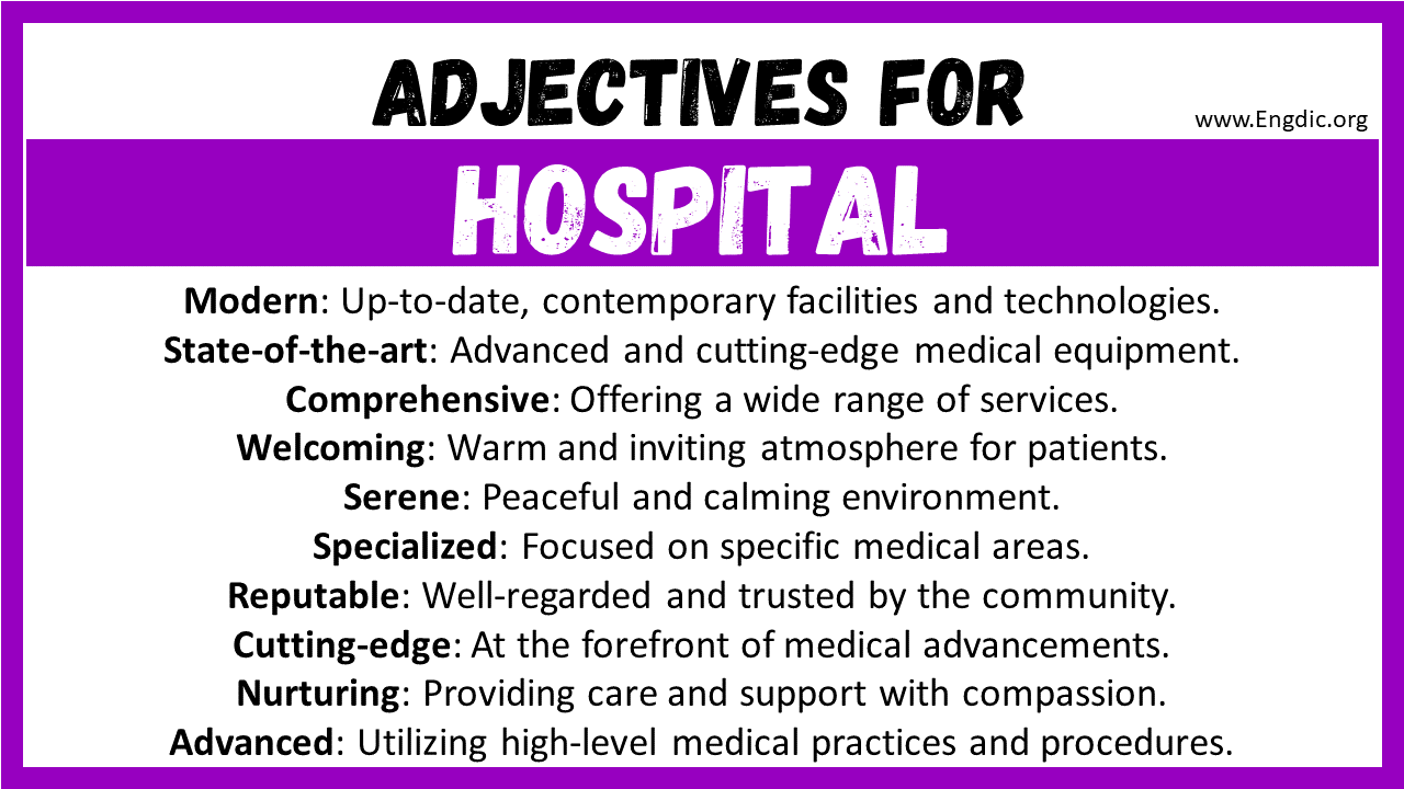 Adjectives for Hospital