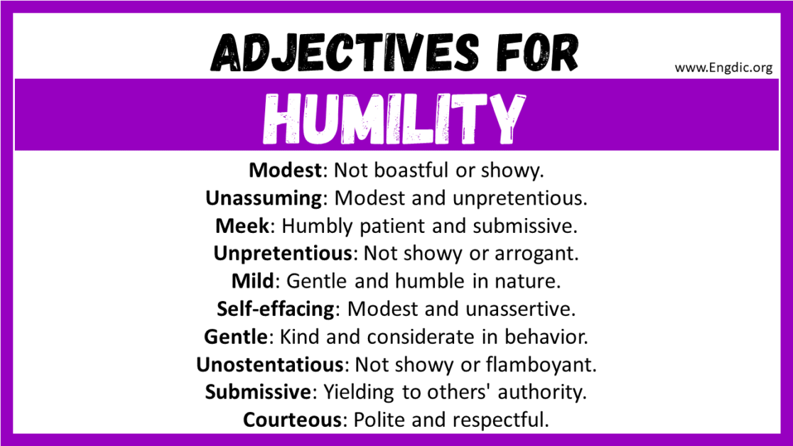 20+ Best Words to Describe Humility, Adjectives for Humility - EngDic