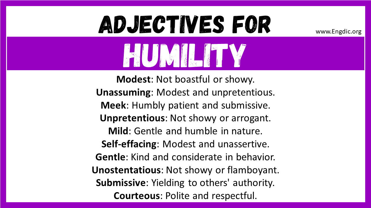 Adjectives for Humility