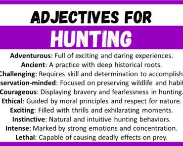 20+ Best Words to Describe Hunting, Adjectives for Hunting