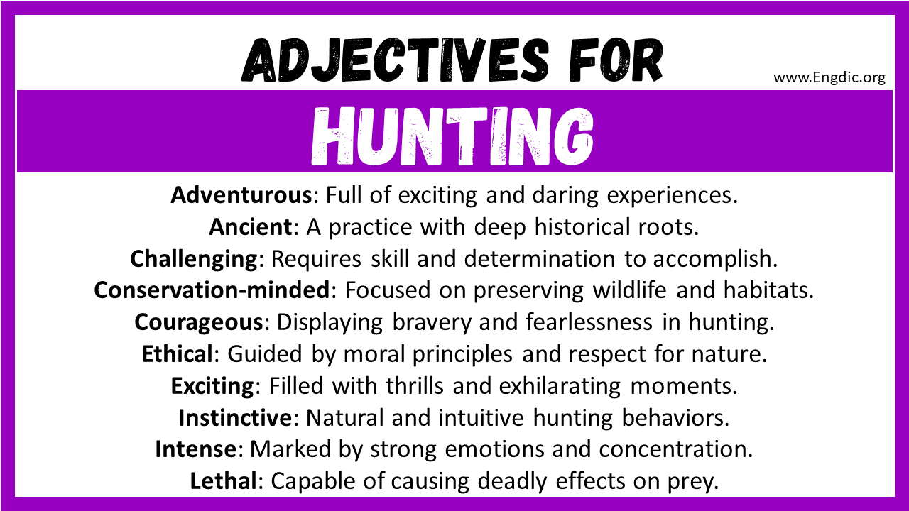 Adjectives for Hunting