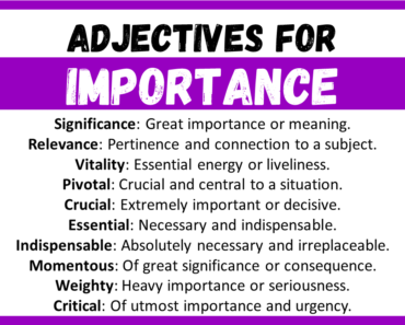 20+ Best Words to Describe Importance, Adjectives for Importance