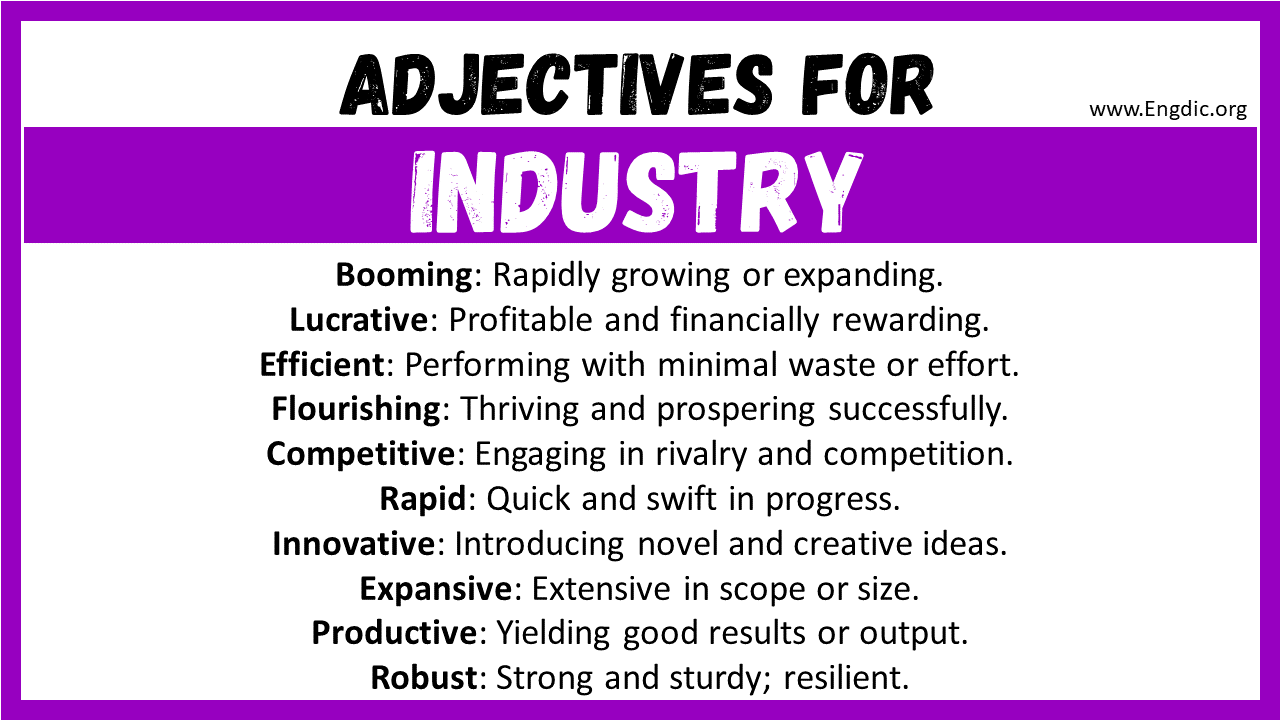 Adjectives for Industry