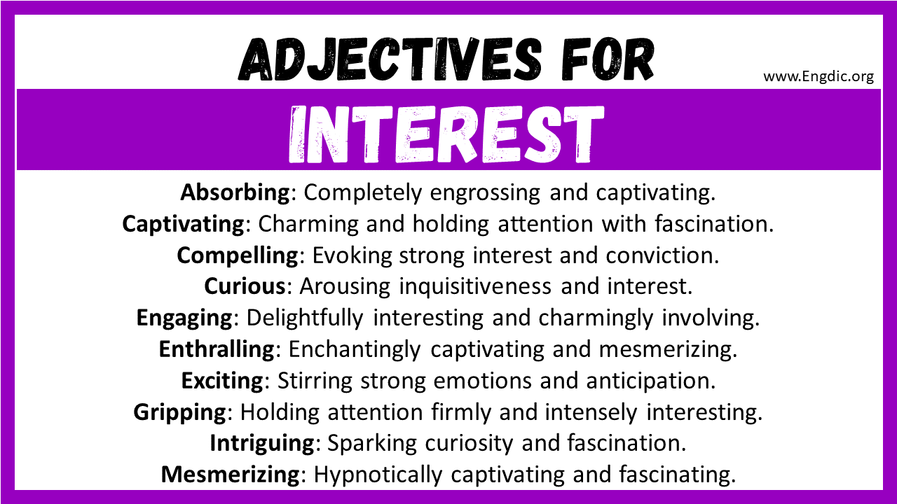 Adjectives for Interest