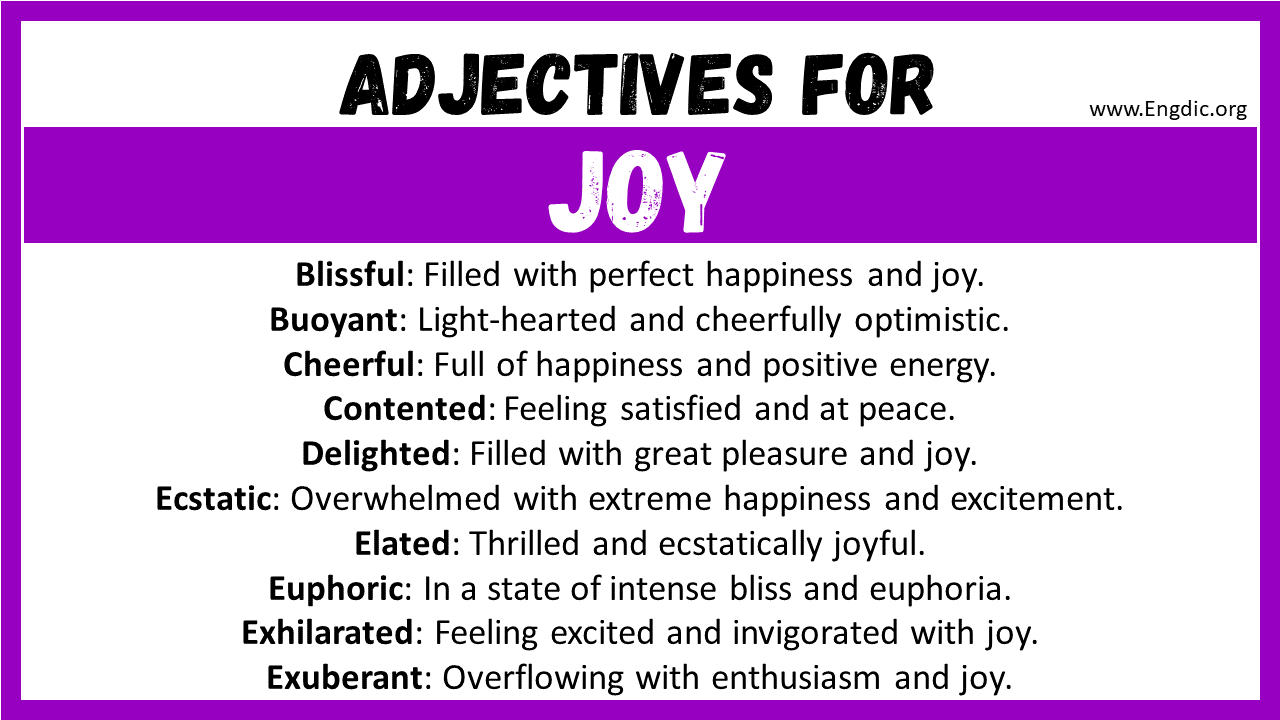 Adjectives for Joy