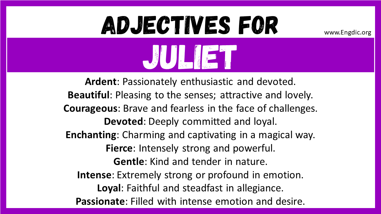 Adjectives for Juliet