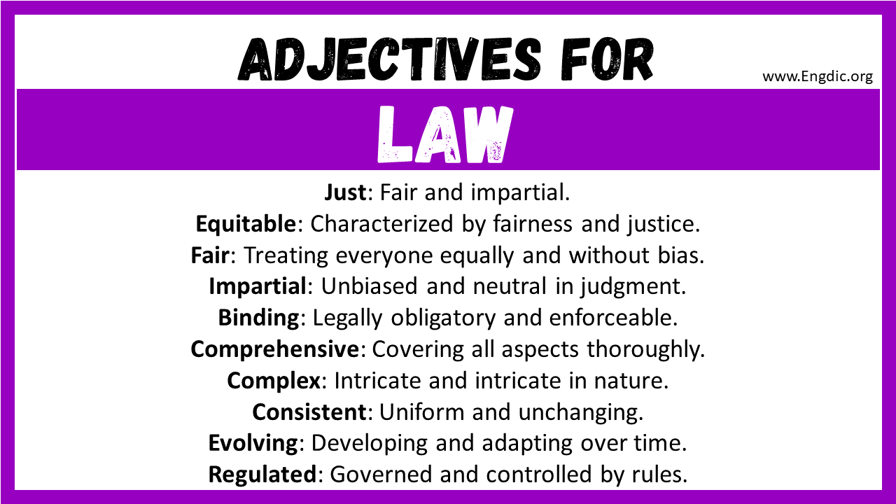 Adjectives for Law
