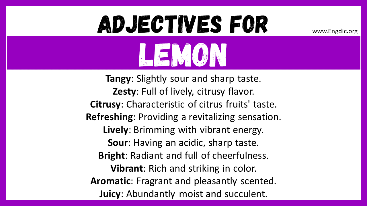 Adjectives for Lemon