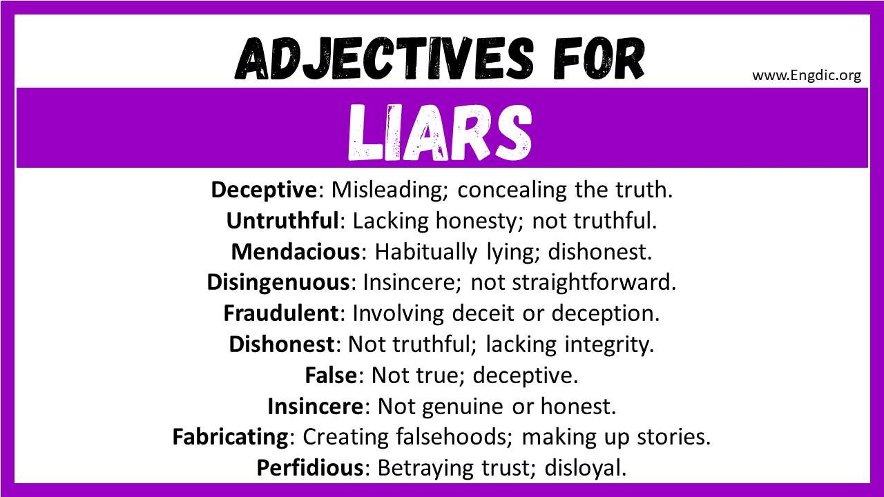 Adjectives for Liars
