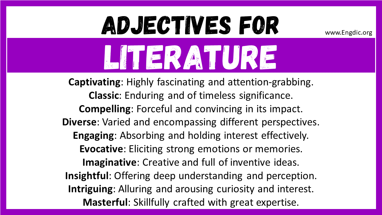 Adjectives for Literature