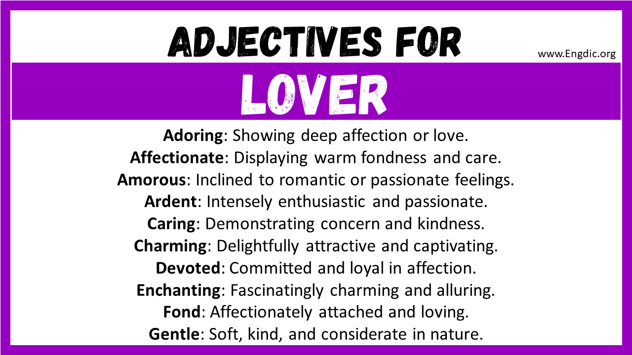 Adjectives for Lover