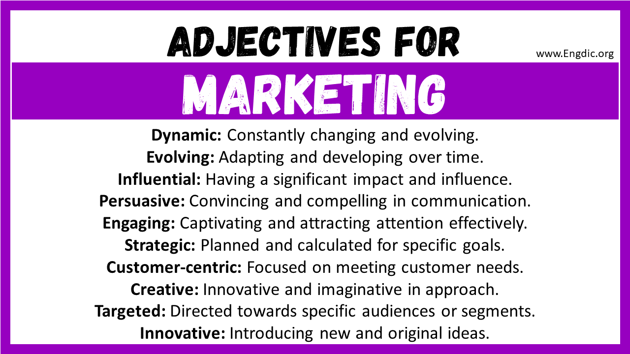 Adjectives for Marketing