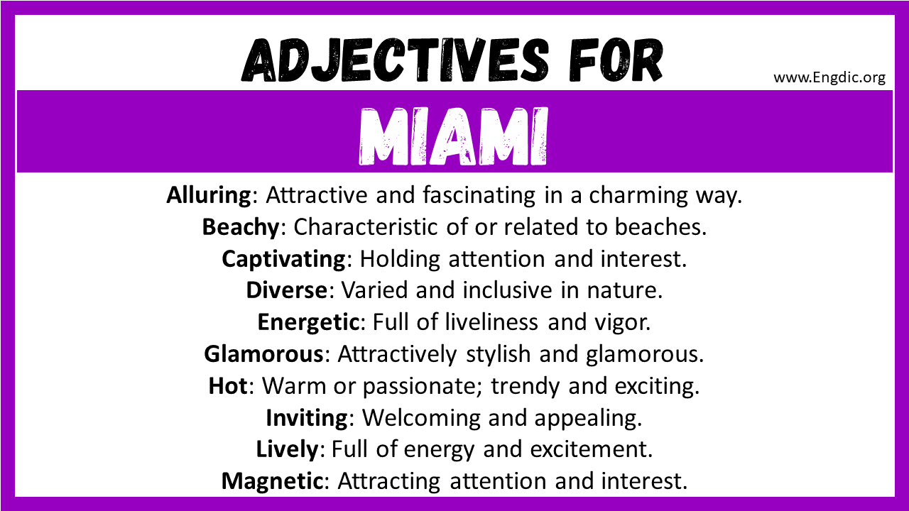 Adjectives for Miami