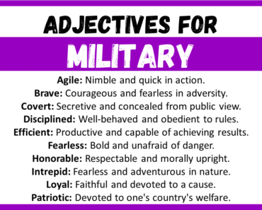 20+ Best Words to Describe Military, Adjectives for Military