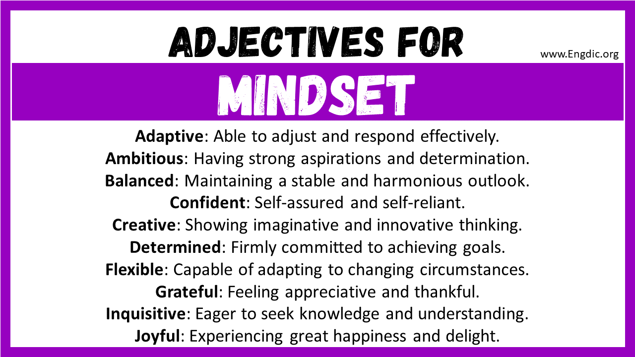 Adjectives for Mindset