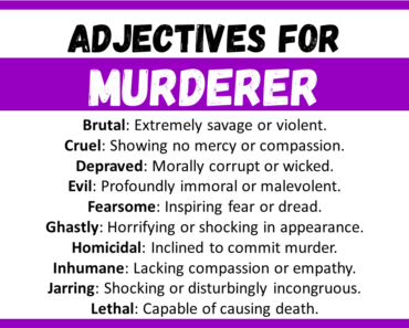 20+ Best Words to Describe Murderer, Adjectives for Murderer