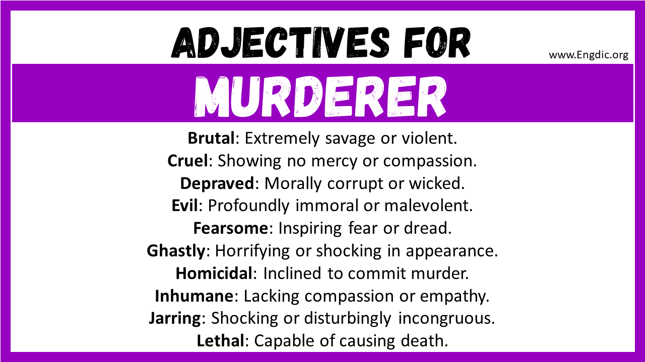 Adjectives for Murderer