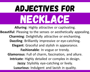20+ Best Words to Describe Necklace, Adjectives for Necklace