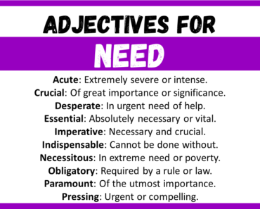 20+ Best Words to Describe Need, Adjectives for Need