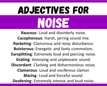 20+ Best Words to Describe Noise, Adjectives for Noise