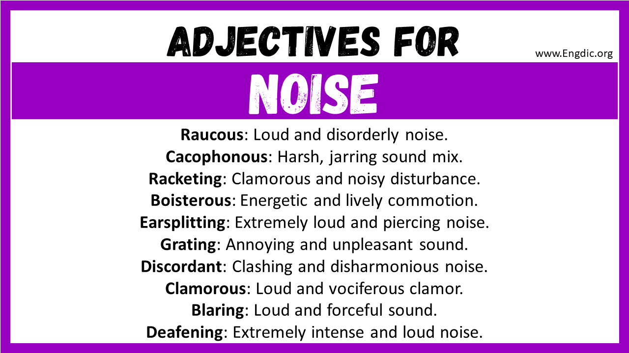 Adjectives for Noise